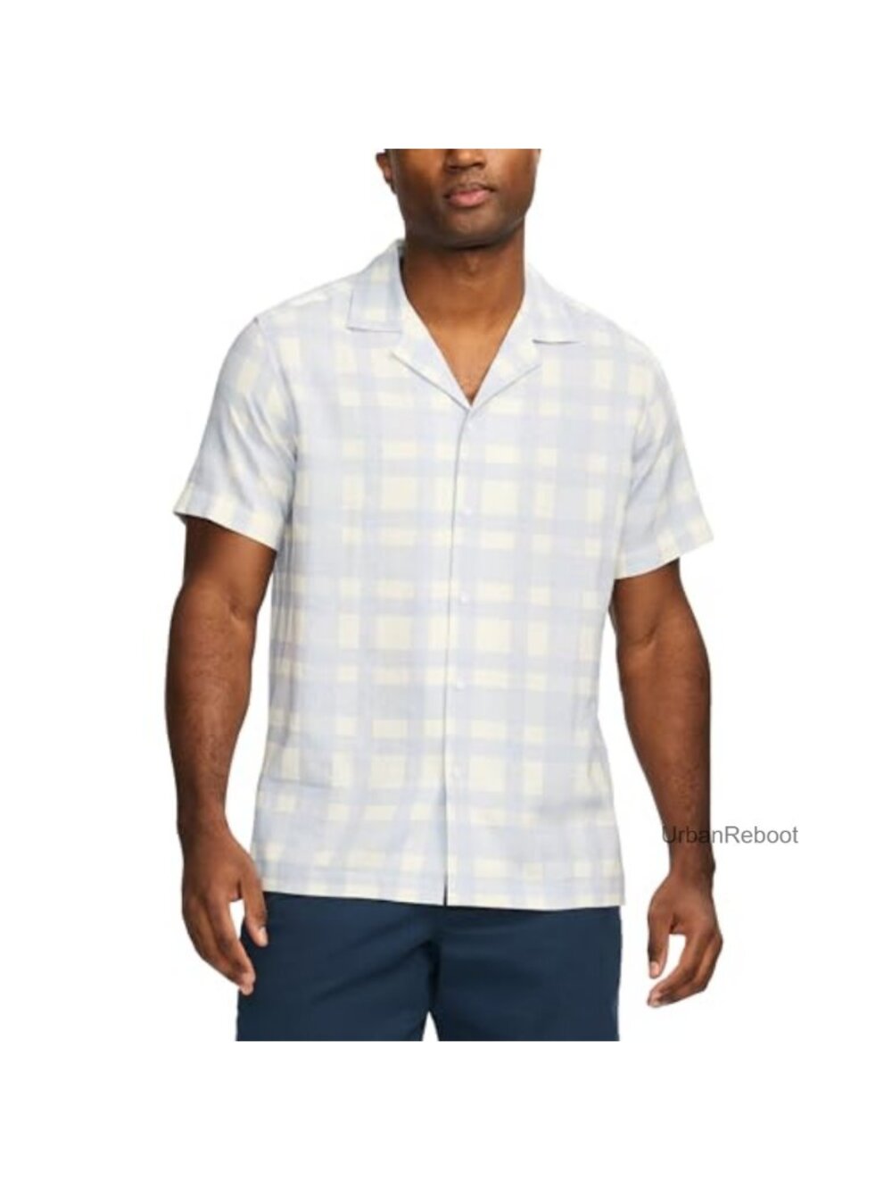 Men's Short Sleeve Linen-Blend Woven Camp Shirt